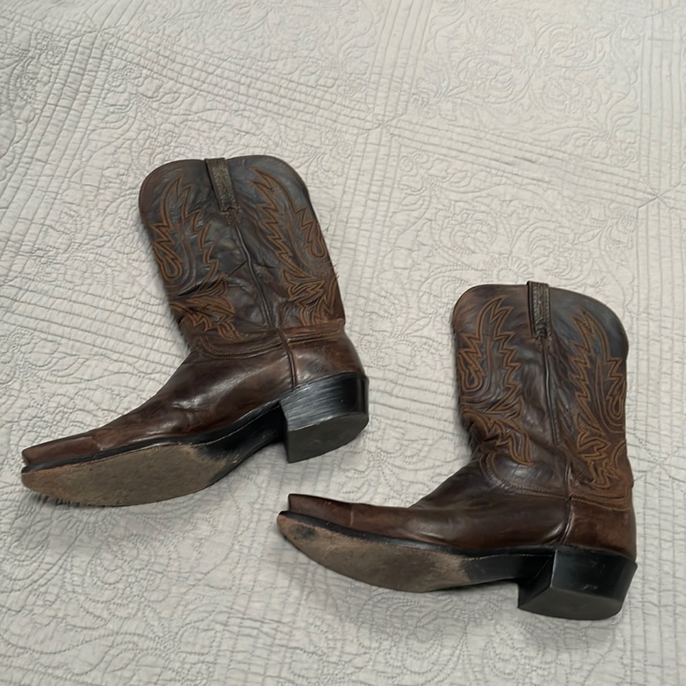 Lucchese 1883 Goat Skin Mens Cowboy Boots 10 1/2 E